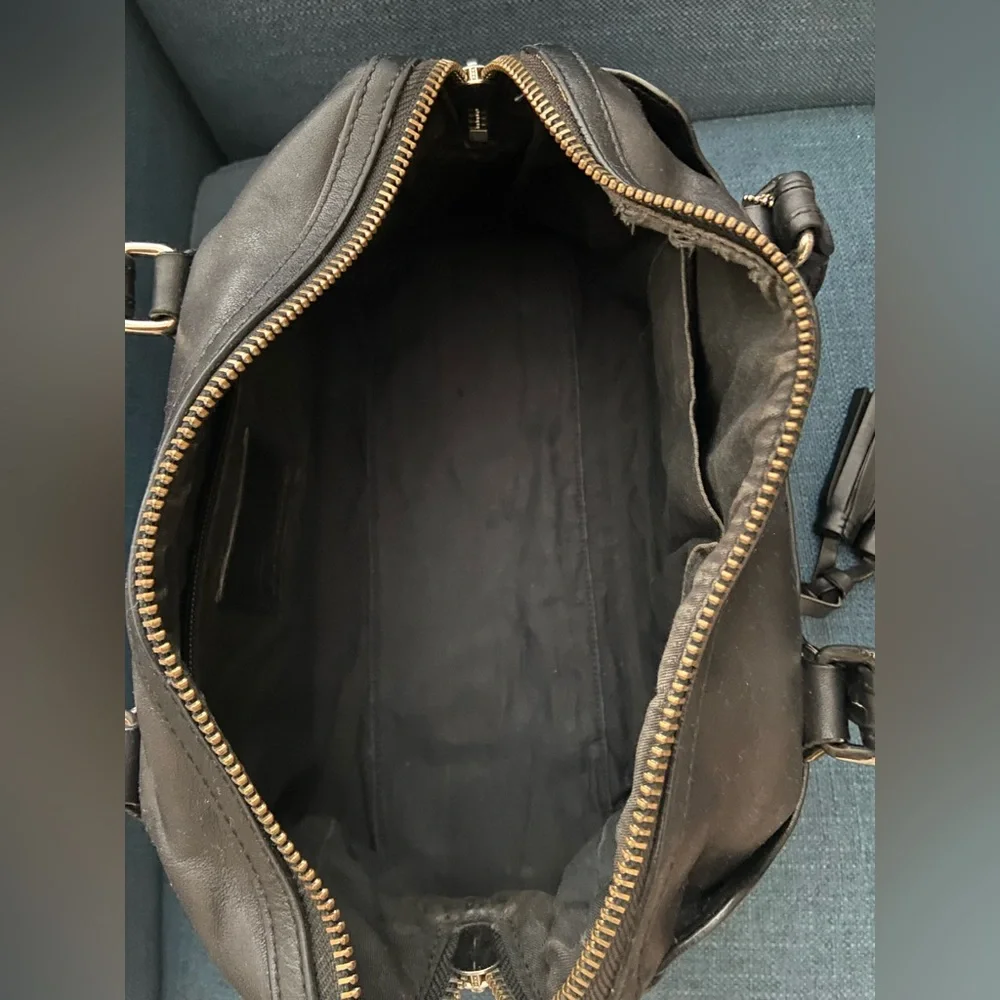 Coach Black Leather Handbag Satchel Silver Hardware - Picture 11 of 16